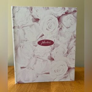 Floral 3 Ring Photo Album with Pink and White Roses